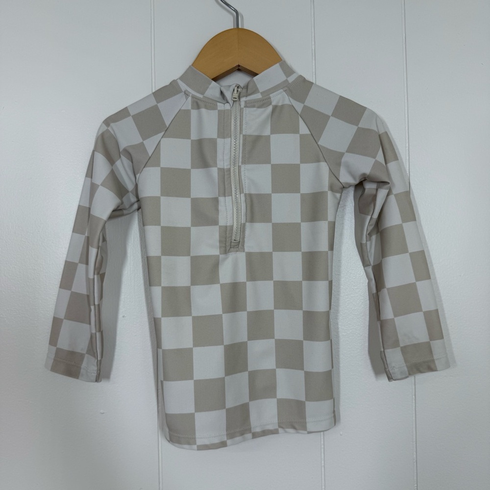 Brixton Phoenix Cream Checkered Rash Guard - Picture 3 of 13